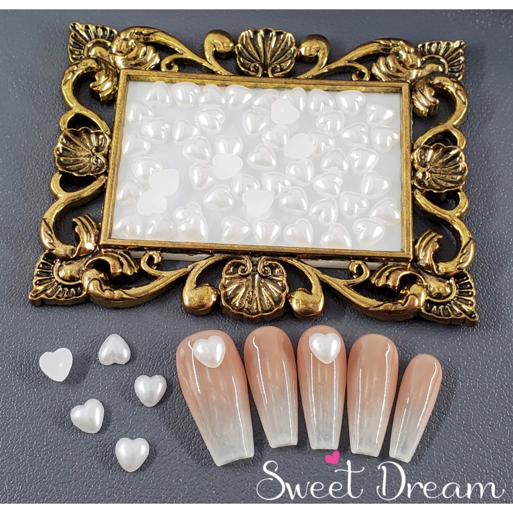 【美甲珍珠】平底造型珍珠飾品。美甲飾品。橢圓珍珠美甲。愛心珍珠美甲。造型珍珠。平底珍珠飾品。指甲珍珠。珍珠飾品造型。-規格圖7