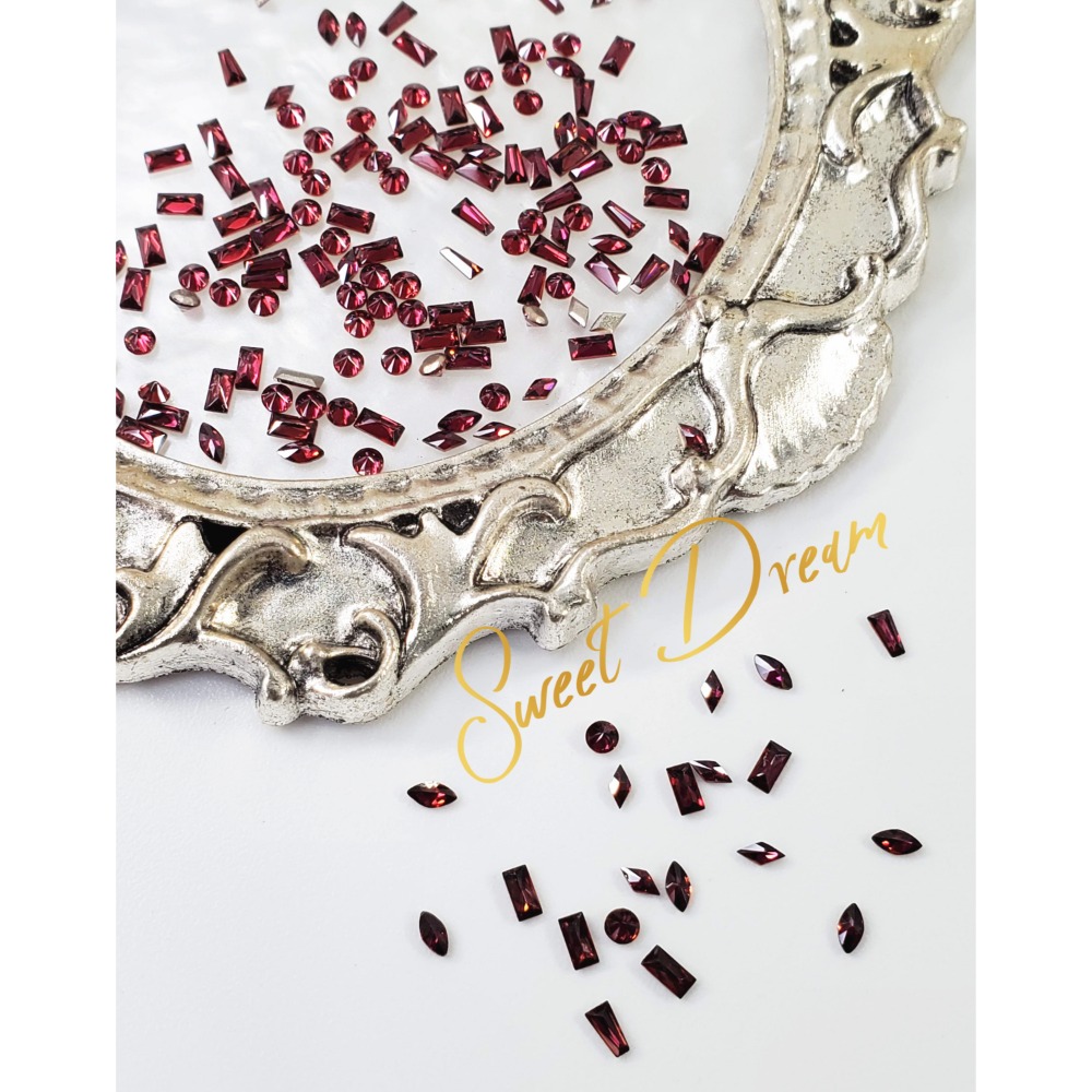 平底暗紅【小款-隨機混合】50顆