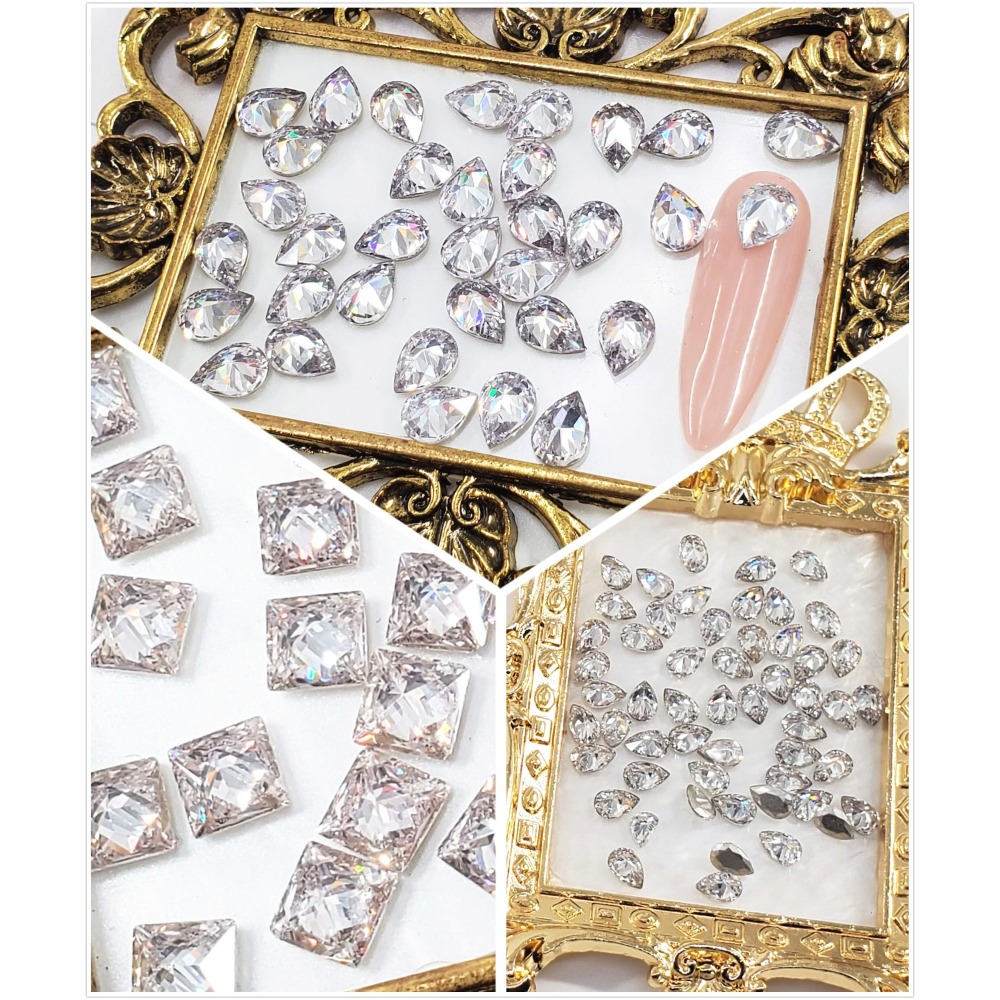 中大尺寸平底鋯石鑽 美甲鋯石 橢圓鑽 水滴鑽 美甲閃鑽 極閃鑽 平底鑽 平底美甲鑽 美甲鑽飾 鋯石閃鑽 鋯石平底-細節圖3