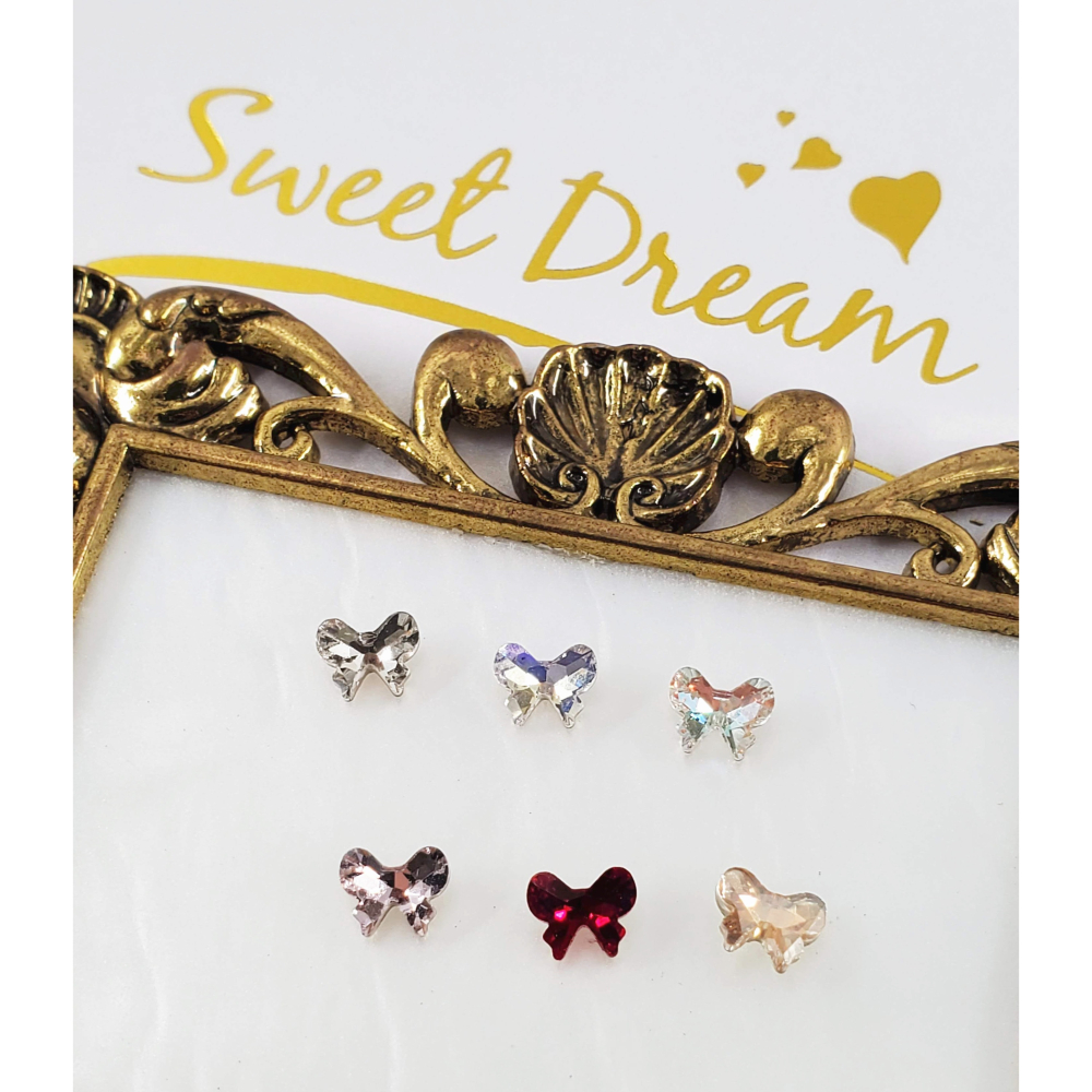 【美甲鑽飾】尖底蝴蝶結鑽。美甲蝴蝶結。立體蝴蝶結鑽。蝴蝶結美甲。人魚姬鑽。紅蝴蝶結。尖底異形鑽。美甲大鑽。立體鑽。-細節圖2