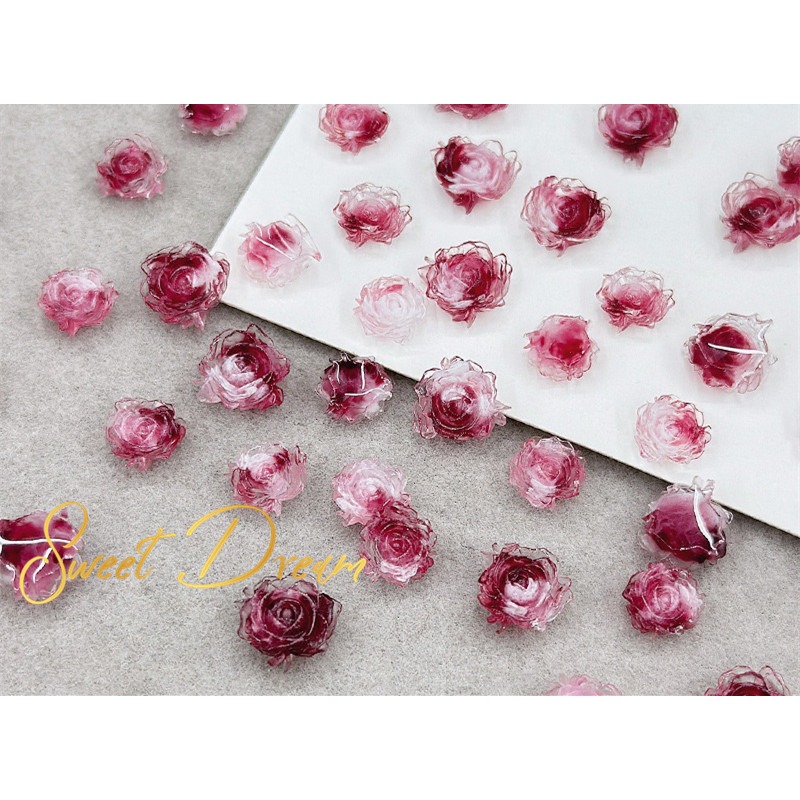 【美甲飾品】混裝50入立體美甲玫瑰花。美甲樹脂花。指甲玫瑰花。美甲山茶花。美拉德玫瑰。美拉德美甲。珠光玫瑰花。指甲飾品。-規格圖10