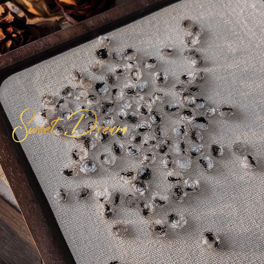 【美甲飾品】混裝50入立體美甲玫瑰花。美甲樹脂花。指甲玫瑰花。美甲山茶花。美拉德玫瑰。美拉德美甲。珠光玫瑰花。指甲飾品。-規格圖10