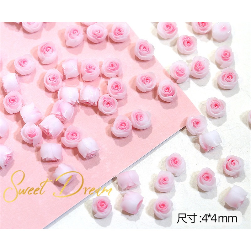 【美甲飾品】混裝50入立體美甲玫瑰花。美甲樹脂花。指甲玫瑰花。美甲山茶花。美拉德玫瑰。美拉德美甲。珠光玫瑰花。指甲飾品。-規格圖10