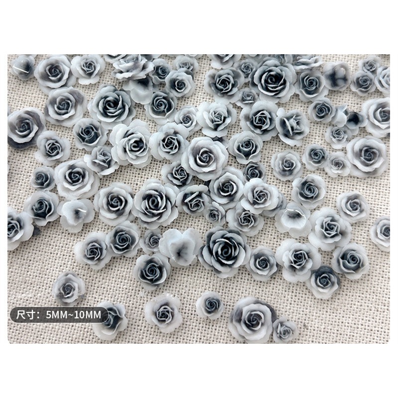 【美甲飾品】混裝50入立體美甲玫瑰花。美甲樹脂花。指甲玫瑰花。美甲山茶花。美拉德玫瑰。美拉德美甲。珠光玫瑰花。指甲飾品。-規格圖10