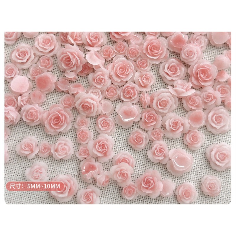 【美甲飾品】混裝50入立體美甲玫瑰花。美甲樹脂花。指甲玫瑰花。美甲山茶花。美拉德玫瑰。美拉德美甲。珠光玫瑰花。指甲飾品。-規格圖10