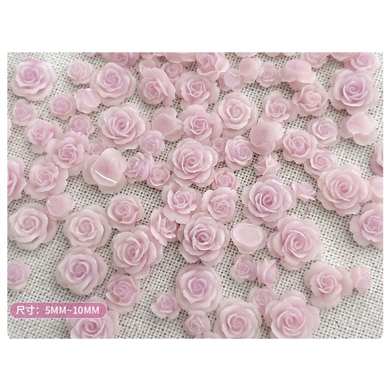 【美甲飾品】混裝50入立體美甲玫瑰花。美甲樹脂花。指甲玫瑰花。美甲山茶花。美拉德玫瑰。美拉德美甲。珠光玫瑰花。指甲飾品。-規格圖10