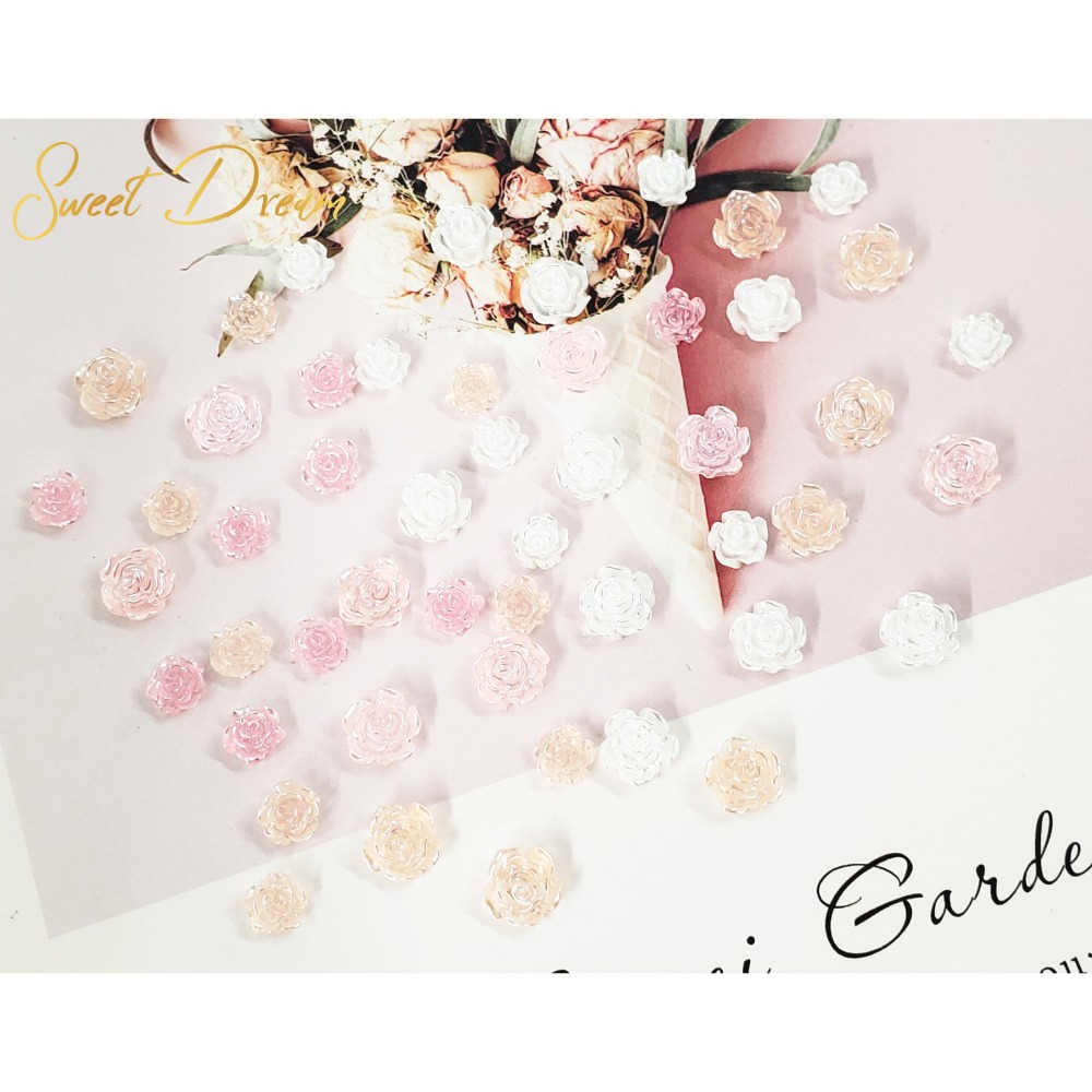 冰透珠光【白粉橘】隨機混裝50顆