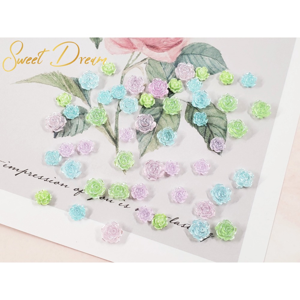 【美甲飾品】混裝50入立體美甲玫瑰花。美甲樹脂花。指甲玫瑰花。美甲山茶花。美拉德玫瑰。美拉德美甲。珠光玫瑰花。指甲飾品。-規格圖10
