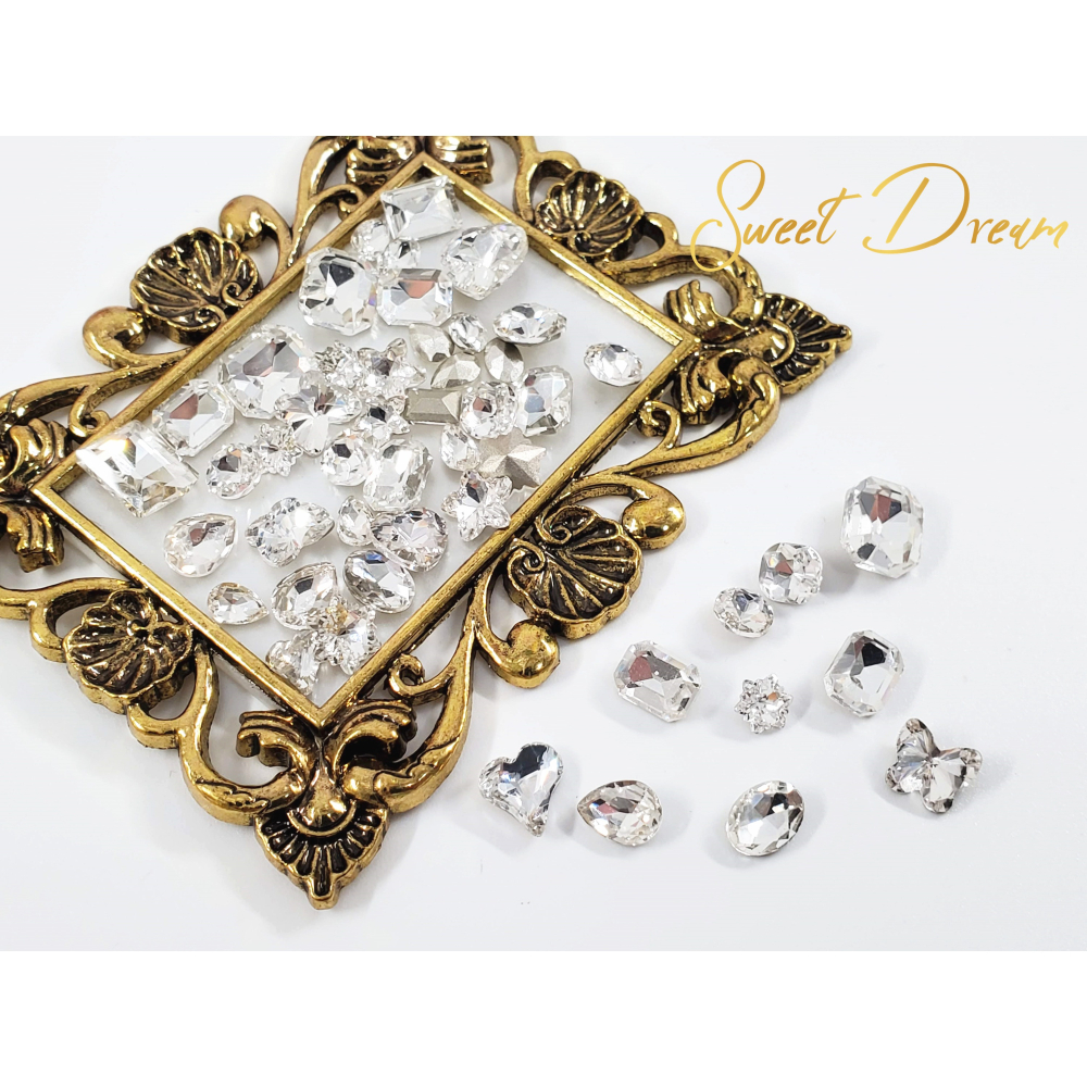 【美甲白鑽】尖底異形鑽。白尖底鑽。美甲尖底白鑽。透明白大鑽。美甲立體大鑽。愛心鑽。美甲堆鑽。堆鑽材料。指甲鑽飾-細節圖5