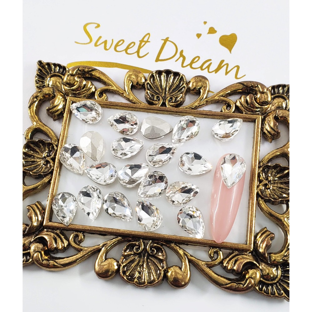 【美甲白鑽】尖底異形鑽。白尖底鑽。美甲尖底白鑽。透明白大鑽。美甲立體大鑽。愛心鑽。美甲堆鑽。堆鑽材料。指甲鑽飾-規格圖8