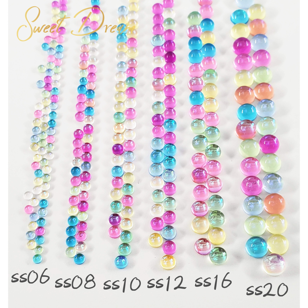 美甲人魚泡泡珠 平底半圓珠 人魚珠 泡泡珠 美甲人魚半圓泡泡珠 半圓珠珠 美甲平底珠珠 彩虹泡泡珠 美甲彩虹 美甲水鑽-細節圖3