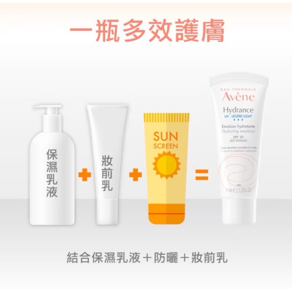 Avene 雅漾 清爽抗UV保濕隔離乳 SPF30 PA+++ 40ml 隔離乳 防曬乳-細節圖6