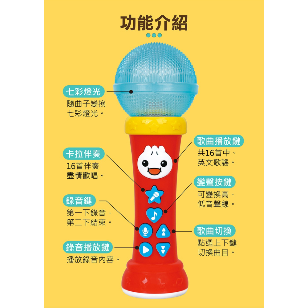 【風車圖書】FOOD超人歡唱麥克風 我是K歌王- 兒童麥克風含13首趣味歌謠切換卡拉伴奏模式盡情歡唱 激發音樂潛能自信心-細節圖9