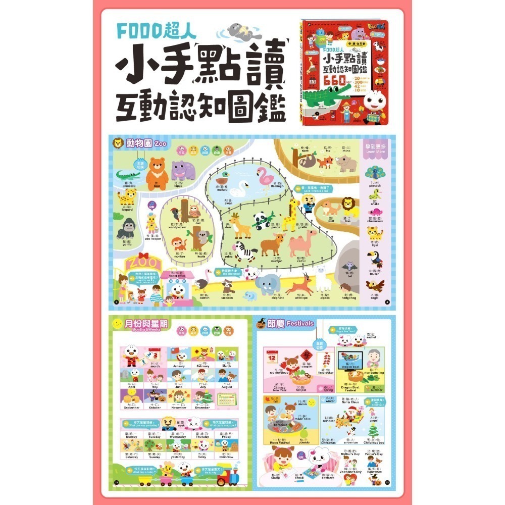 【風車圖書】FOOD超人小手點讀互動認知圖鑑/英文會話/ㄅㄆㄇ拼音/學前啟蒙百科/國學大全 手指點讀全系列-細節圖2