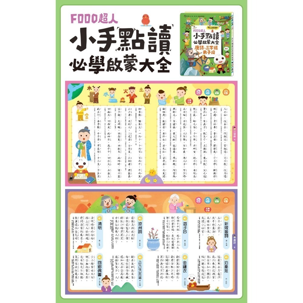 【風車圖書】FOOD超人小手點讀互動認知圖鑑/英文會話/ㄅㄆㄇ拼音/學前啟蒙百科/國學大全 手指點讀全系列-細節圖7