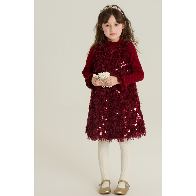 童裝秒出貨~現貨 韓系保暖必備紅色毛衣~手刀下單-細節圖2