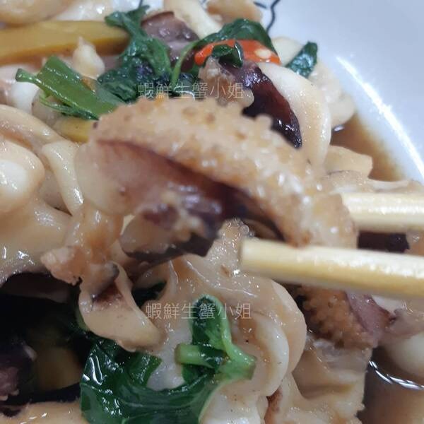 【蝦鮮生蟹小姐】帶頭花枝清肉 二去  900克上/隻 *肉厚甘甜又Q彈！**單隻400元**-細節圖2