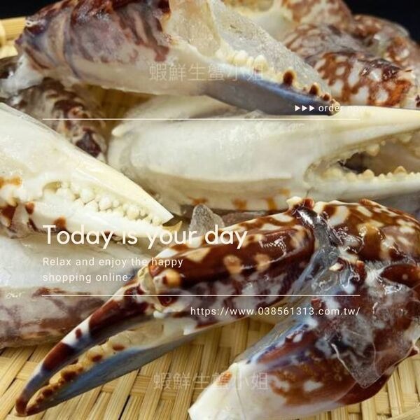 【蝦鮮生蟹小姐】青(藍)花蟹腳-3L (整箱)  長18-20cm 6公斤/箱 *肉質飽滿又鮮美 **每箱4500元**-細節圖2