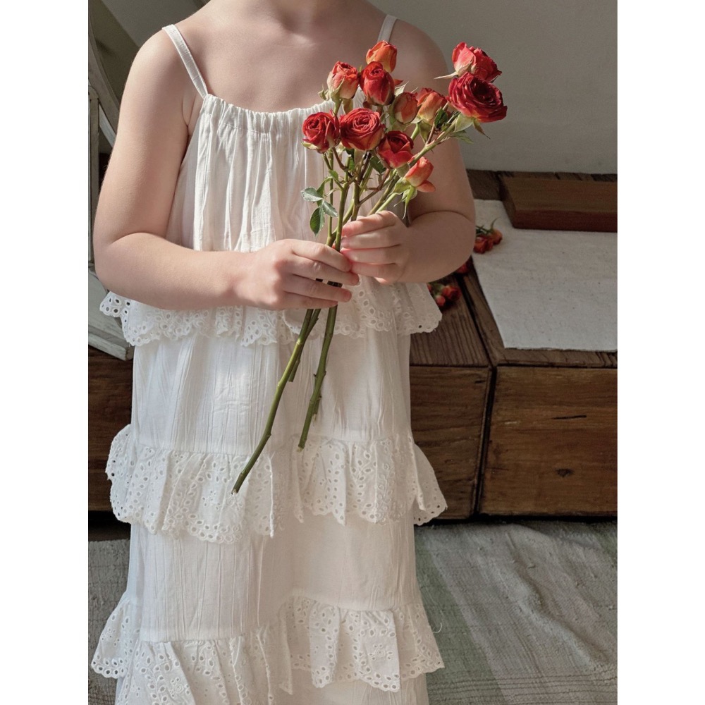 仙氣蕾絲細肩蛋糕裙-細節圖3