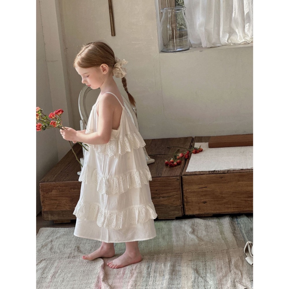 仙氣蕾絲細肩蛋糕裙-細節圖4