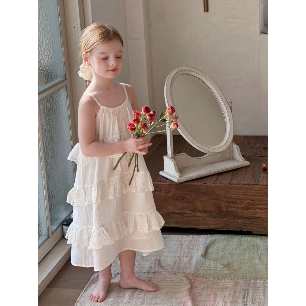 仙氣蕾絲細肩蛋糕裙-細節圖5