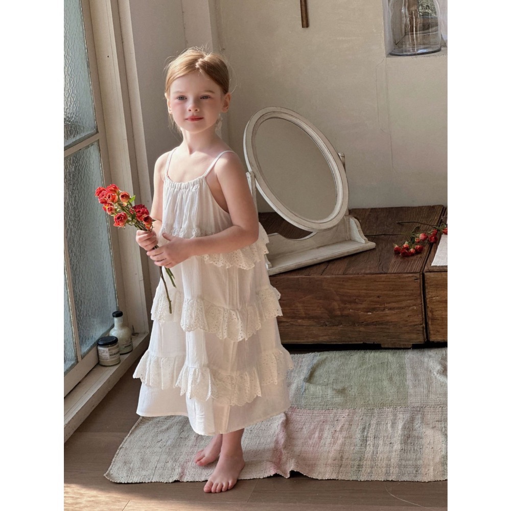 仙氣蕾絲細肩蛋糕裙-細節圖6