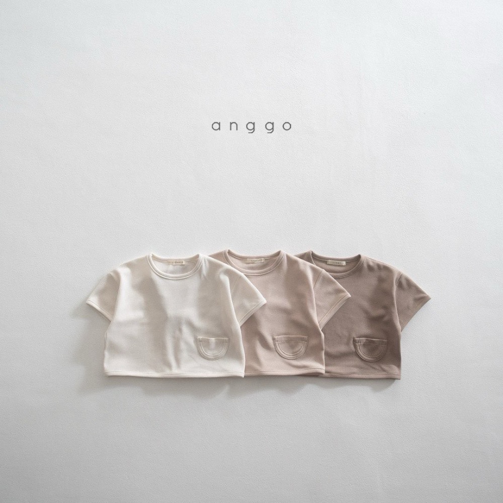 韓國童裝anggo 華夫格短袖T恤 兒童上衣 正韓童裝-細節圖3