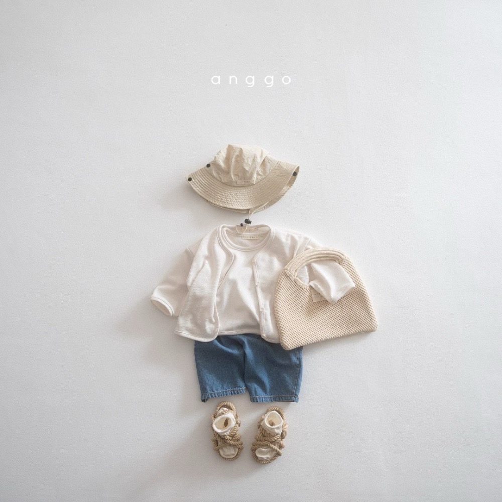 韓國童裝anggo 華夫格短袖T恤 兒童上衣 正韓童裝-細節圖5