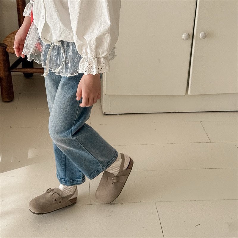 韓版紗裙兩件套牛仔長褲 女童牛仔長褲 女童長褲-細節圖2