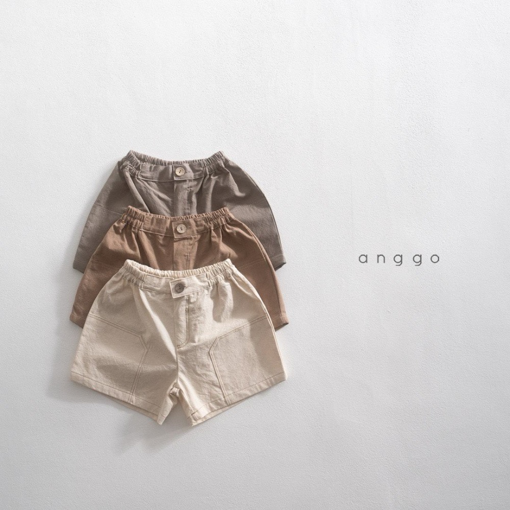 韓版童裝 夏巴塔褲子 韓國童裝anggo 夏日棉麻後鬆緊短褲-細節圖2