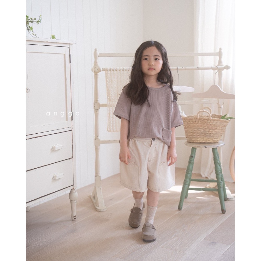 韓版童裝 夏巴塔褲子 韓國童裝anggo 夏日棉麻後鬆緊短褲-細節圖7