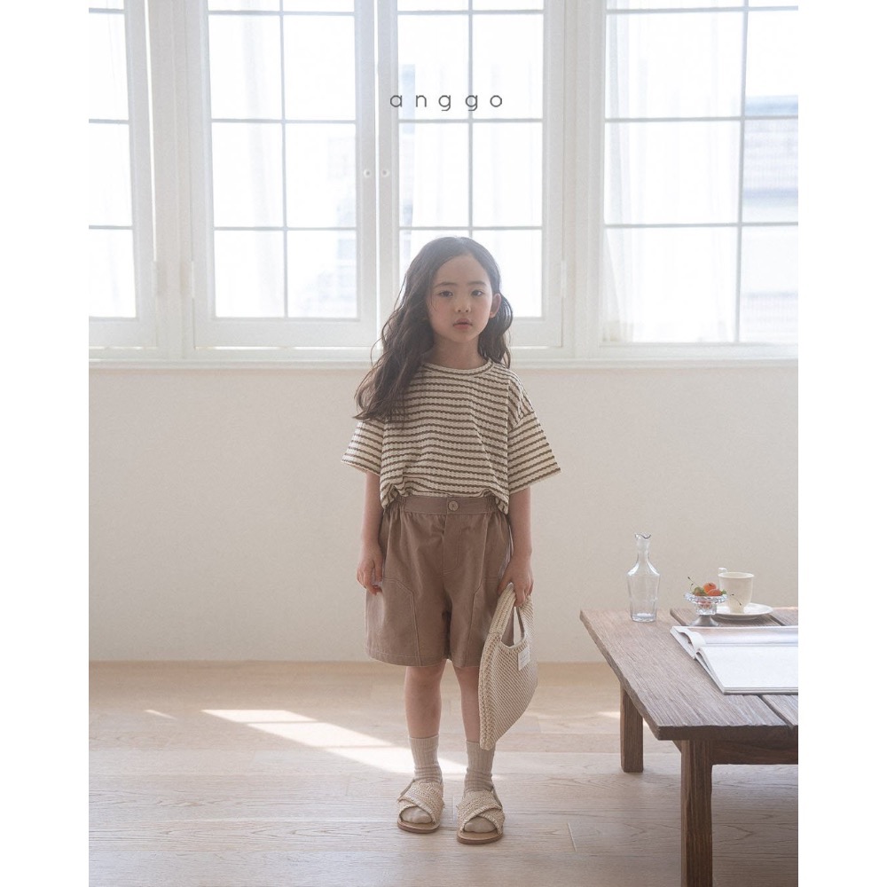 韓版童裝 夏巴塔褲子 韓國童裝anggo 夏日棉麻後鬆緊短褲-細節圖8