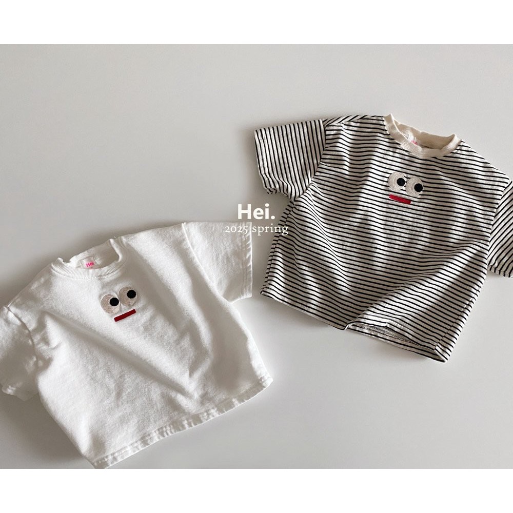 Toz韓國童裝 兒童短袖 男童上衣 小童t恤衫 夏季卡通男女童可愛條紋刺繡短袖 童裝T恤上衣-細節圖2