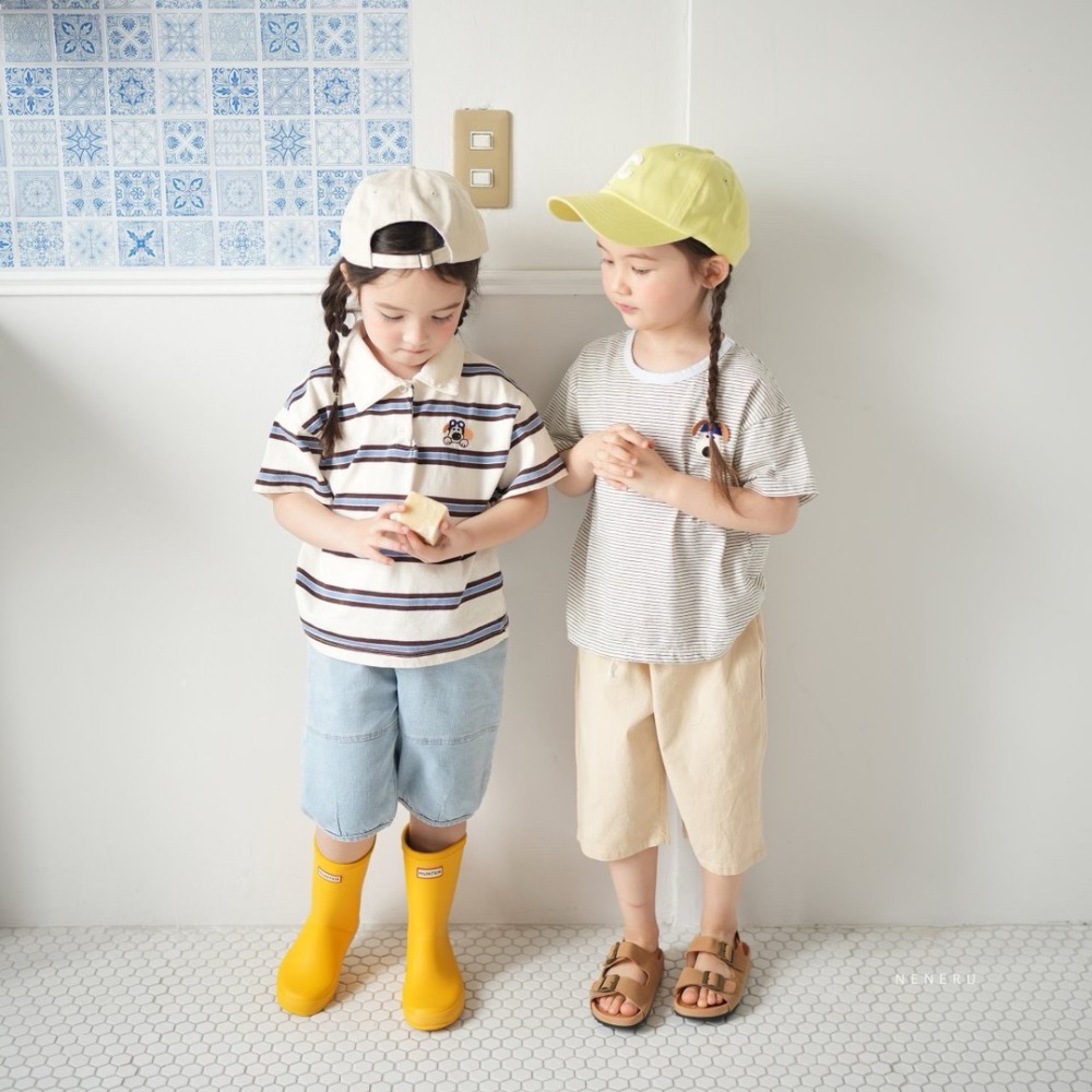 超可愛😍長耳狗狗🐶條紋polo衫-細節圖2