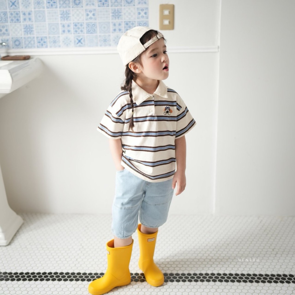 超可愛😍長耳狗狗🐶條紋polo衫-細節圖4