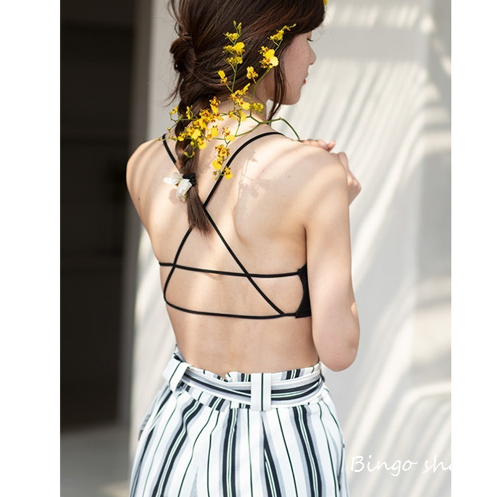 小可愛內衣 性感交叉美背 掌形杯摩小可愛 平口小可愛 不跑杯小可愛  交叉細肩 平口內衣 加大【TH-210201】-細節圖2