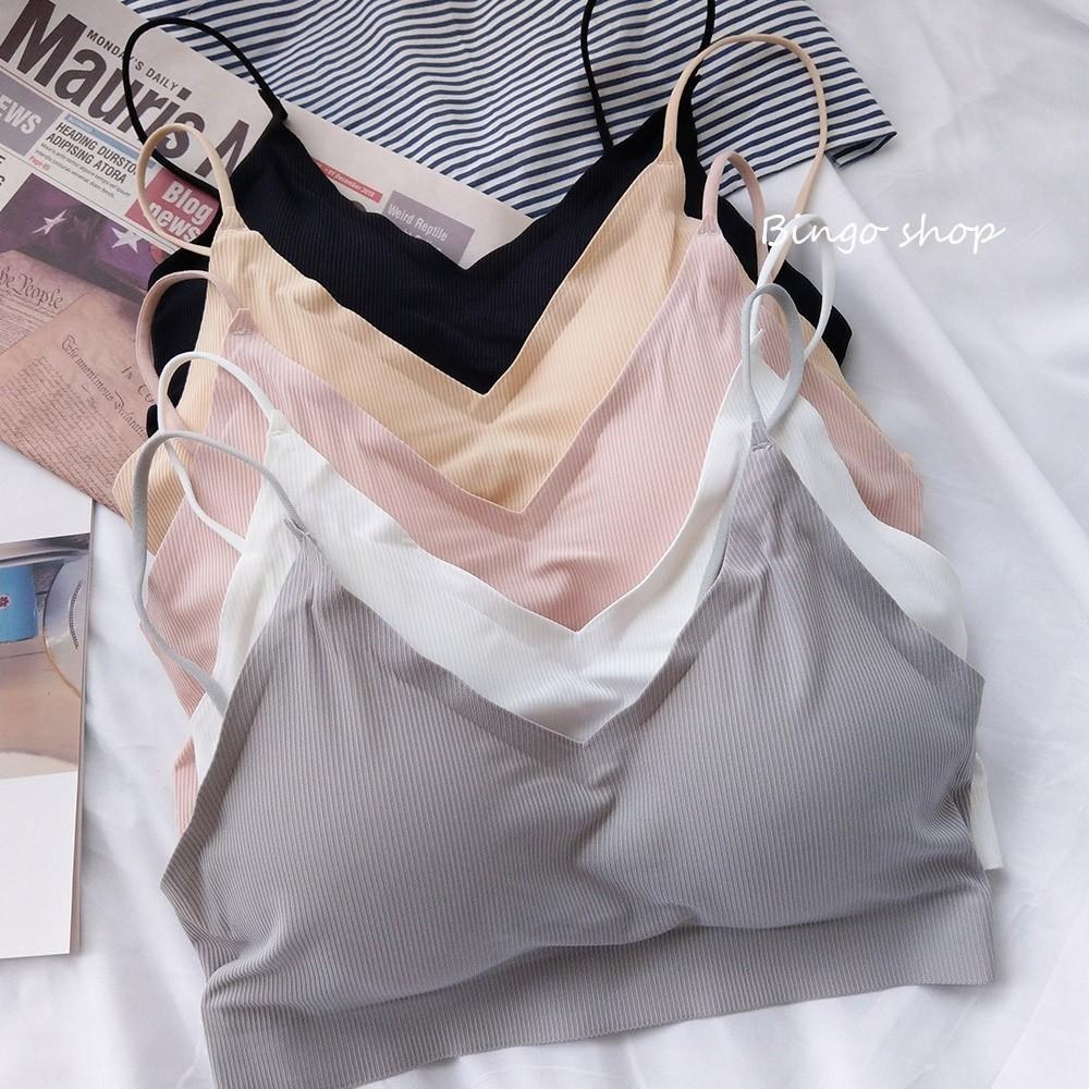 柔滑冰絲 小可愛內衣  性感美背細肩背心 胸墊小可愛 無痕內衣 Bra top【IS-210305】-細節圖6