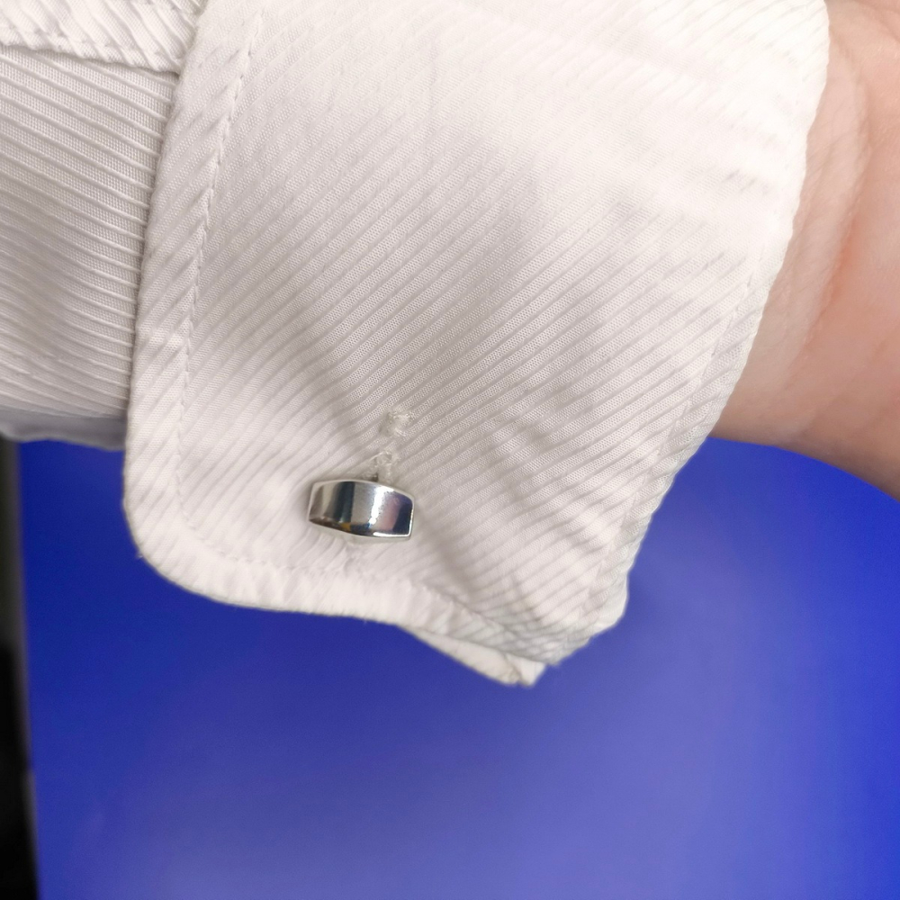 陀飛輪機芯袖扣 / 正品 擺輪會隨手臂擺動 Cufflinks 三角造型 銀金撞色搭配-細節圖4