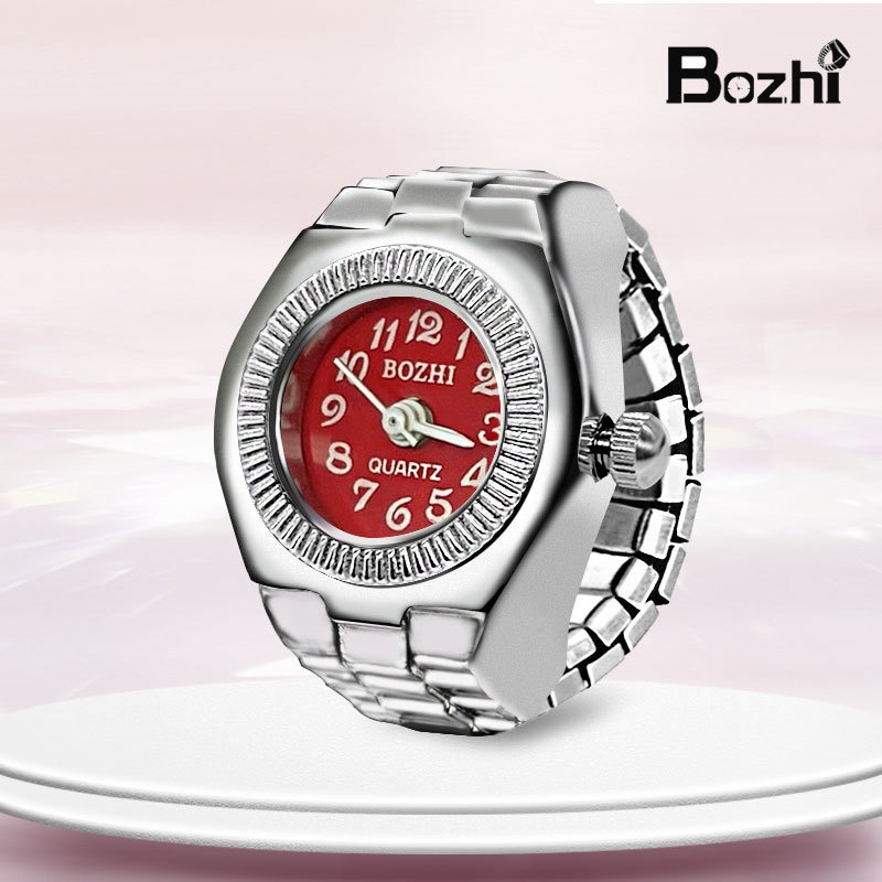 INS網紅風配件 / 手錶戒指 / 石英錶指環 / 合金殼創意錶款 / 可調節彈性戒圍-規格圖9