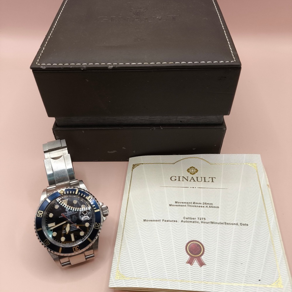 GINAULT 吉諾 海洋遊俠 OCEAN-ROVER 181270GSLN 金沙時標 狗牙圈 機械錶-細節圖2