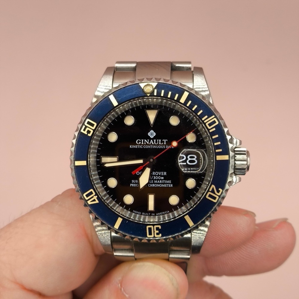 GINAULT 吉諾 海洋遊俠 OCEAN-ROVER 181270GSLN 金沙時標 狗牙圈 機械錶-細節圖3