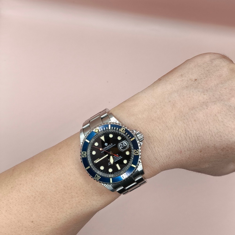 GINAULT 吉諾 海洋遊俠 OCEAN-ROVER 181270GSLN 金沙時標 狗牙圈 機械錶-細節圖4