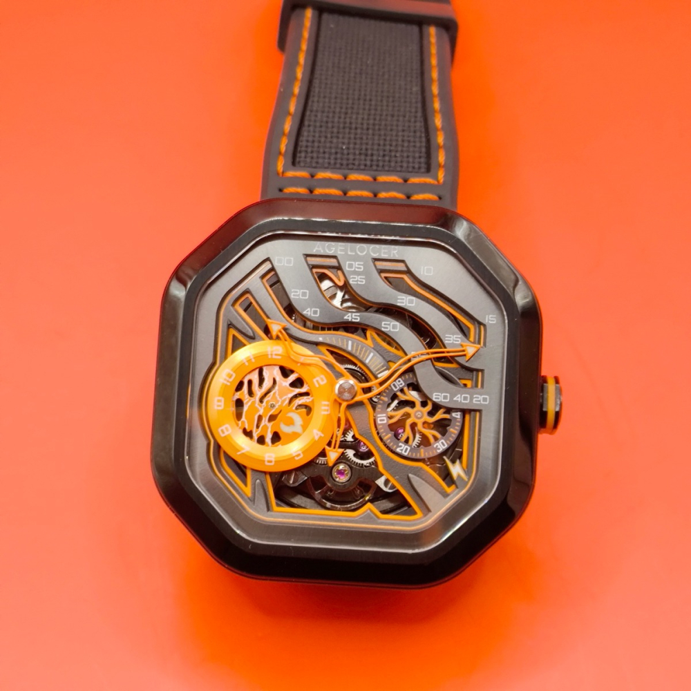 AGELOCER艾戈勒原創火山錶 / 鏤空機械錶 / 三針分離 / 校正錶-細節圖2