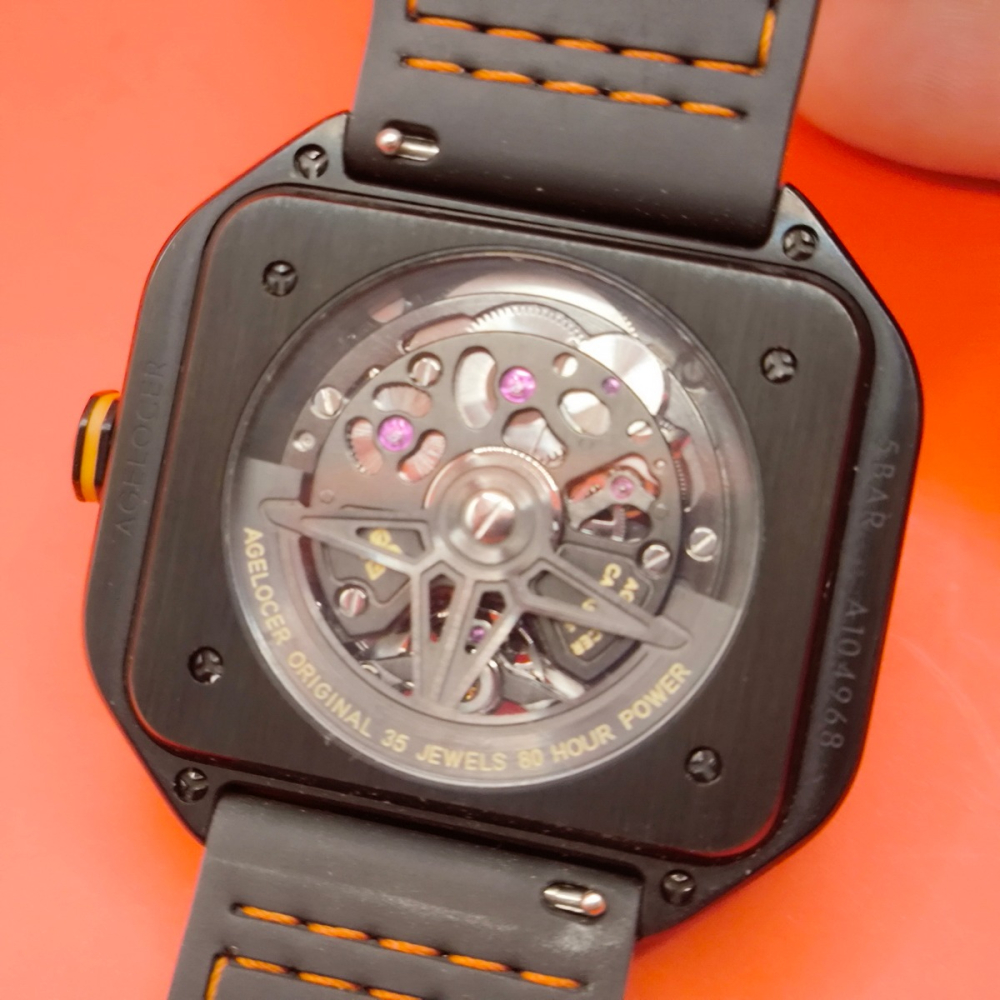AGELOCER艾戈勒原創火山錶 / 鏤空機械錶 / 三針分離 / 校正錶-細節圖3