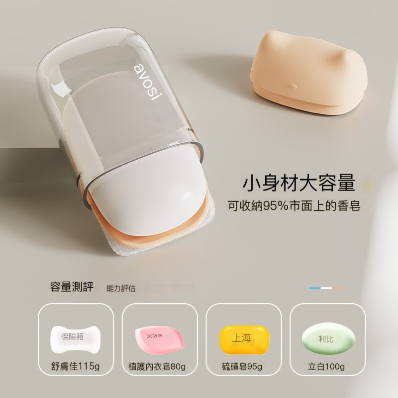 台灣現貨，限時特賣！貓咪旅行肥皂盒 / 香皂收納盒 / 密封皂盒 / 出差洗漱-細節圖3