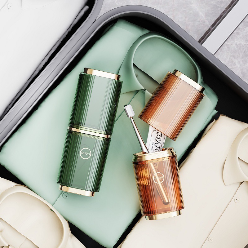 【熱賣|限時下殺價】簡約輕奢風！2025新款旅行洗漱套裝 / 香皂盒 / 牙刷盒 /收納盒 / 便攜式刷牙三合一漱口杯-細節圖2