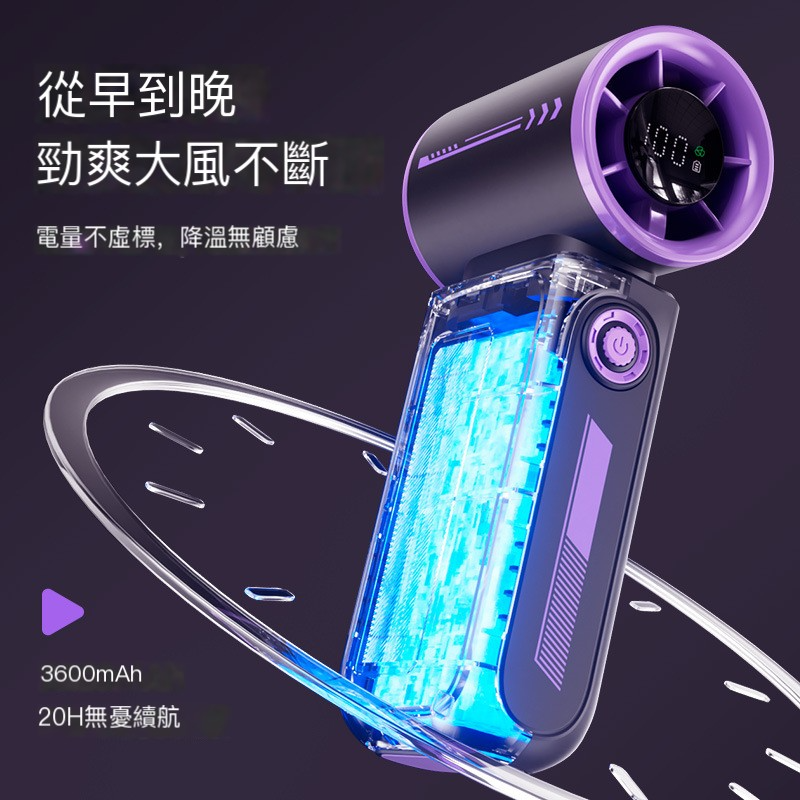 2025台灣現貨！機甲渦輪風扇 / 手持暴力風扇 / 高速機甲風暴 / 數顯100檔無極風砲 / 充電便攜小風扇-細節圖3