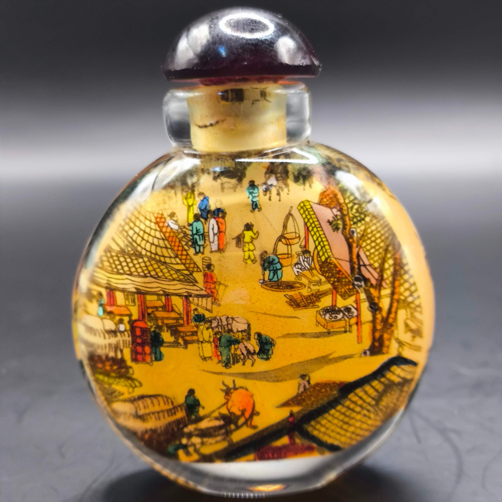 ✨琉璃內畫鼻煙壺｜手工反向作畫・古法工藝・收藏級精品✨-細節圖2