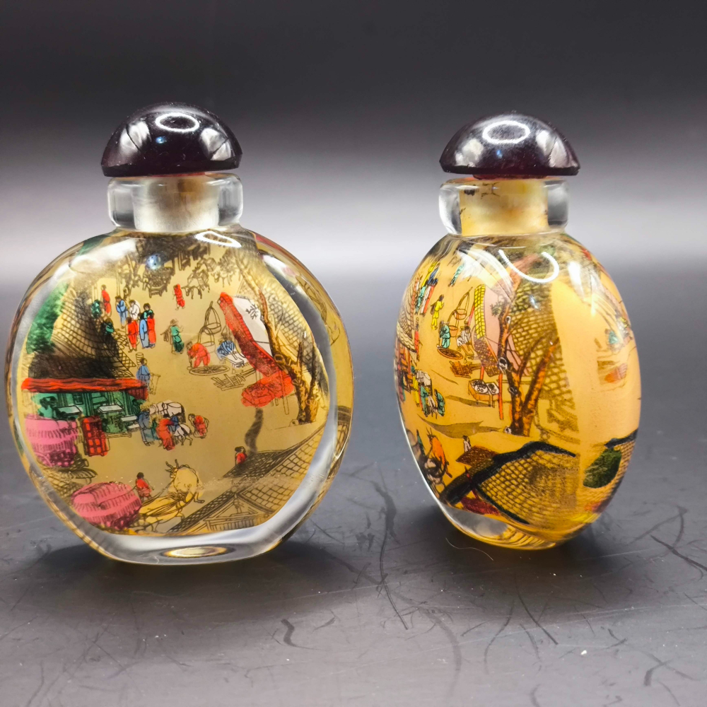 ✨琉璃內畫鼻煙壺｜手工反向作畫・古法工藝・收藏級精品✨-細節圖4