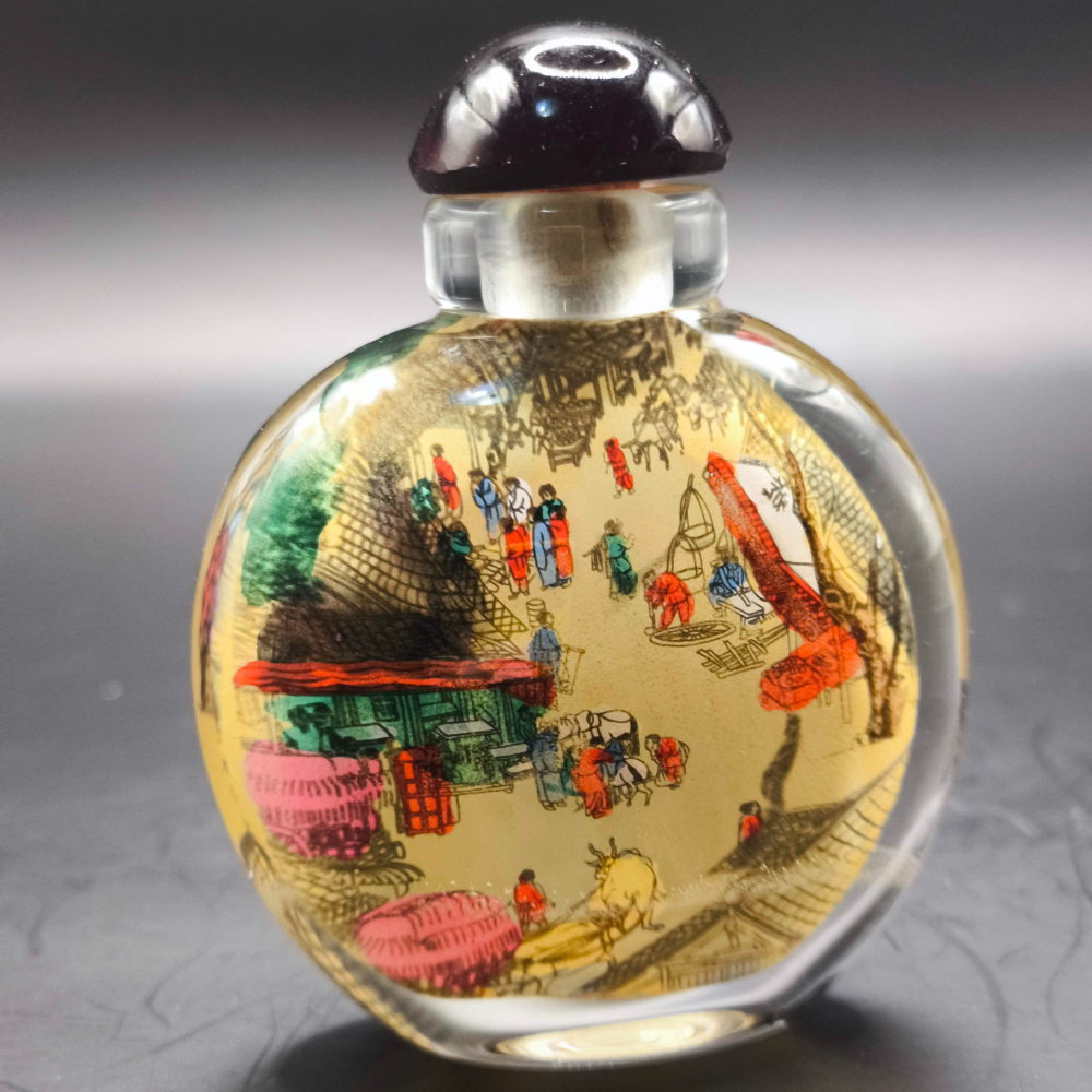 ✨琉璃內畫鼻煙壺｜手工反向作畫・古法工藝・收藏級精品✨-細節圖5